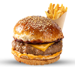 Cheese Burger With Chips  Single 
