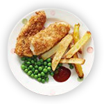 Kids 3 Pc Fish Fingers & Chips Meal 
